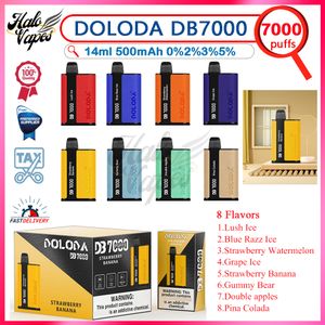 Factory Doloda DB7000 Puff monouso Vape Pen 14ml Pod preriempito Mesh Coil 500mAh Batteria 0% 2% 3% 5% Dispositivo Puffs 7k Sigarette elettroniche