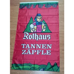Banner Flagi Rothaus Brau Flaga piwa 3 stóp*5 stóp 90*150 cm Rozmiar Dekoracje świąteczne dla flagi domowej Banner Indoor Outdoor Decor BER46 231102
