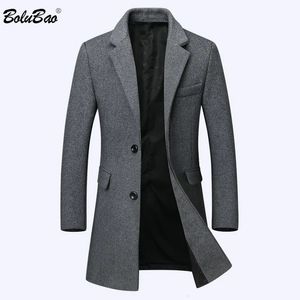 Misto lana da uomo BOLUBAO Inverno Uomo Misto Cappotti Marchio Business Casual Cappotto in tinta unita Lussuoso Cappotto lungo Uomo 231102