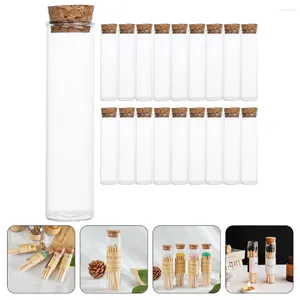 Vases 20 Pcs Container Bottle Small Containers Cork Stoppers Glass Bottles Wood Matches