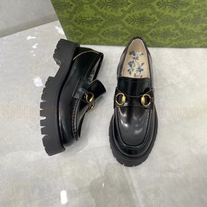 Monolith Brushed äkta läder loafers designer kvinnor herr skor plattform tränare svarta vita casual skor chunky botten med bi broderi sneakers