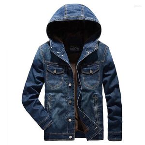 Giubbotti da uomo Giacca autunnale da uomo Jeans militari Con cappuccio Cappotto monopetto in denim Giacca a vento in cotone Chaquetas Hombre M-4XL