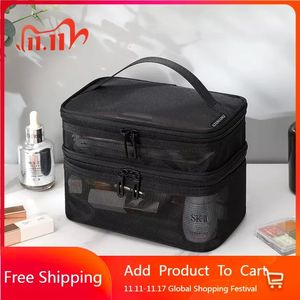 Sacos cosméticos Viagem Malha Higiene Pessoal Bolsa Organizadora Feminina Transparente Ideal Para Maquiagem E Kit Para Vendas Cosméticas Sucesso Make Up Bolsa Bolsa 231101