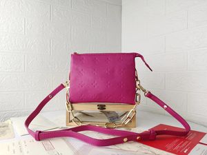 Coussin Bag Deisgner Umhängetasche Luxus Kettentasche Damen Handtaschen Tragetaschen Fuchsia Mode Handtasche Lady Umhängetasche Messenger Bags M59598 Geldbörse aus echtem Leder