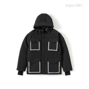 2023Luxury Mens down North Winter Hooded Canada ovo Co-Brandingは暖かいジャケットを厚くしている男性服リフレクティブレターXS-XXL