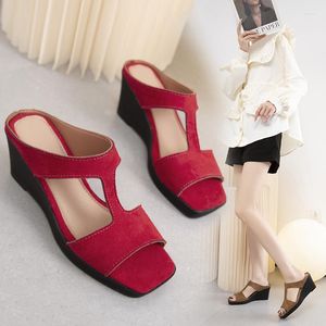 Sandals 2023 Korean Version Fish Mouth High Heel Wedge Summer Thick Sole Matsuke Platform Versatile Large