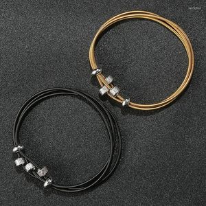 Bangle Jewelry Cut Spherical Steel Ball Charm Metal Elastic Ring Combination Waterproof Stainless Spring BraceletBangle BangleBangle Kent22