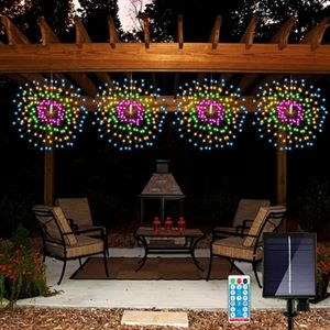 Luzes solares ao ar livre Firework Light Fairy String Lights Christmas Holding Decoration for Party Garden