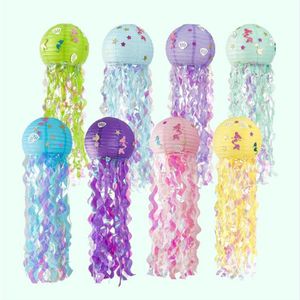 Party Decoration Diy Jellyfish Paper Lantern Kindergarten Props Colorful Lanterns Wedding Birthday Backdrop Hanging Streamer