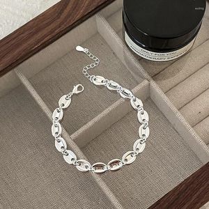 Länkarmband silverpläterad kaffebönor armband man kpop gris näsor rostfritt stål kedja par smycken mödrar gåvor pulsera hombre