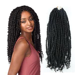 Synthetic Passion Twist Crochet Braiding Hair 18 Inch 1B 27 30 Pre Twisted Handmade Water Wave Pre-twisted Passion Twist Hair