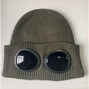 Goggle beanie designer chapéus para homens com nervuras de malha de lã gorro duas lentes óculos crânio bonés de lã virar para cima chapéu de inverno esqui cor sólida casaul calor mz0420145