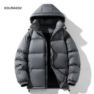 Mens Down Parkas Winter Hooded Mens 90% White Duck Down Coat Fashion Warme Down Jackets Casual Winter Men Thicken Winter Jacket Size M4XL 231102