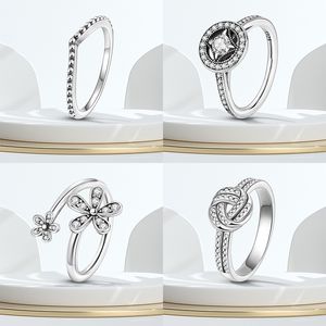 925 Mulheres prateadas FIT PANDORA RING ORIGINAL CORONHA COROWN RINGS POPOMAL