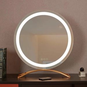 Kompakta speglar Makeup Mirror With Lights Lighted Cosmetic Vanity Mirror med LED -lampor för att klä Bedroom bordsskivor för tjejkvinnor 231102