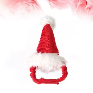 Hundkläder Cat Santa Hat Christmas Costume Set Puppy Claus Cap Accessories for Hamster Rats Kitten