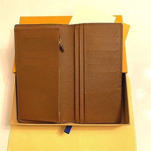 BRAZZA WALLET Stilvolle Herrenjacke, lange Brieftasche aus braunem, wasserdichtem, kariertem Segeltuch zum Aufbewahren von Wechselgeld, Kreditkarten. Gut Qual3521