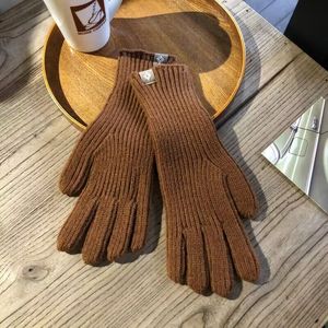 Luxury Designer Glove Winter Touch screen Gloves classic fashion Mittens for Men women Warm Anti-slip Touch pure wool Knitted Gloves for Girls Gift