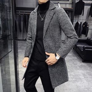 Men's Wool Blends Men Winter Trench Coats Long Jackets Slim Fit Casual Business Thicker Warm Size 5XL 231102