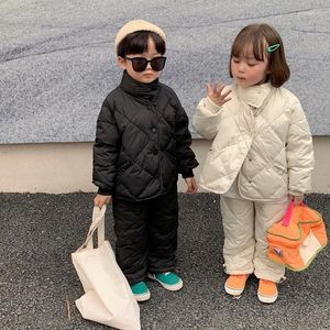 Clothing Sets Autumn Winter Kids Solid White Duck Down Jackets Pants Clothes 2023 Baby Boys Girls Thick Warm Outerwears Trousers Suits