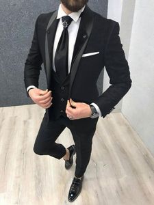 Mäns kostymer stilig brudgummar ullblandning brudgummen tuxedos mens bröllopsklänning man jacka blazer prom middag (jacka byxor slipsar) A109