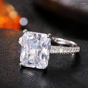 Hochzeit Ringe CAOSHI Moderne Mode Luxus Für Zeremonie Weibliche Silber Farbe Dazzling Zirkonia Finger Zubehör Engagement