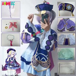 Qiqi Genshin Impact Costume Cosplay Parrucca Zombie Girl Dress Hat Anime Gioco Halloween Christmas Party per vestire donne Gilr cosplay