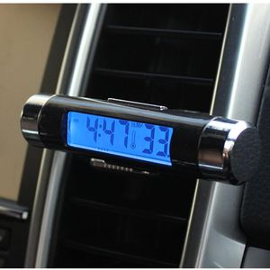 Interiördekorationer Multifunktionell digital LCD -skärm Blue Backlight Car Clock Thermometer Time Temperaturdetektor Drop