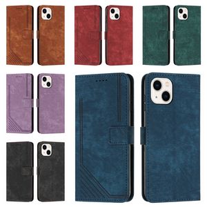 Läderplånbokfodral för Xiaomi 13 Pro Lite 12 Moto G 5G 2023 G53 G73 E13 G Stylus 5G x40 Vertikala linjer Kassa ID -korthållare Kickstand Flip Cover -telefon Pouch Strap