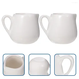 Dinnerware Sets 4Pcs 50ml Creamer Pitcher With Handle Porcelain Jug Ceramic Pouring Coffee Serving For Juices