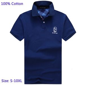 Homens camisetas Alta Qualidade 100% Algodão para Homens Camisetas Marca Grande Polo Obeso Super Grande Malha Respirável Plus Size S-6XL 7XL 8XL 9XL 10XL 231102