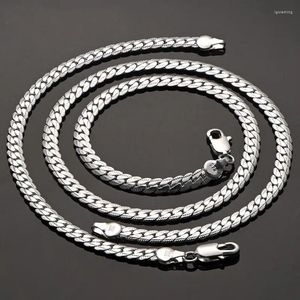 Kedjor 40-60 cm 925 Sterling Silver Design Noble Necklace Chain for Woman Men mode bröllopsengagemangsmycken