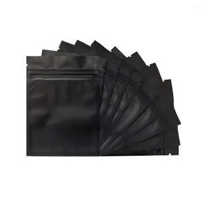 Depolama torbaları 8.5x13cm mat siyah ısı sızdırmazlığı küçük plastik paket çanta kokusu geçirmez alüminyum folyo mylar toz gıda