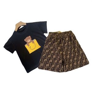 Nuovo set primavera estate per bambini T-shirt pantaloni puro cotone stile personalità della moda set da 2 pezzi Taglia 90 cm-160 cm B8