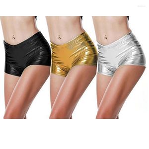 Women's Shorts Sexy Slim Summer PU Leather Black Women Smooth Faux Three-point Elastic Waist & Club Skinny Low Regular Milk Silk