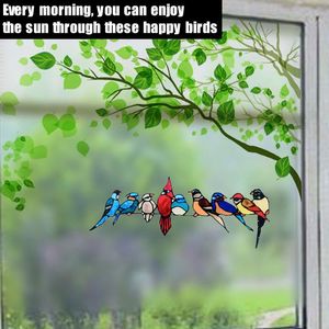 Duvar çıkartmaları Çok renkli kuşlar uçan oturma odası yatak odası pencere süslemeleri duvar kağıdı duvar arabası dekor çıkarılabilir