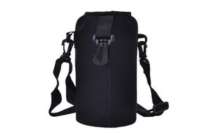 Bottiglie d'acqua Borsa copri bottiglia Custodia WStrap Neoprene Carrier Tracolla isolata BlackWater53413544282874