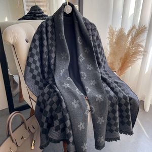 Scarves Winter Plaid Luxury Poncho Scarf Warm Cashmere Long Shawl Thick Warps Pashmina Blanket with Tassel Casual Travel Bufanda Echarpe 231101