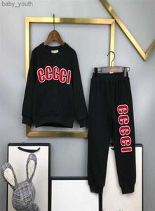 Designer crianças roupas de luxo carta impressão moletom conjunto crianças moda hoodies meninos algodão camisolas meninas hoodie suit4563305