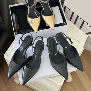 Top quality new leather Pointed toe low-heel shoe women pumps shoes ankle strap Kitten heels sandal heel cat womens Luxury designer dress shoes Office shoes With box