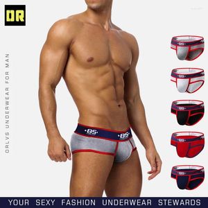 Underpants 85BS Tide Marca Men's Underwear Cor Sólida Cintura Baixa Sexy Off-Hip Triângulo Calças Homem