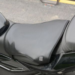 Steering Wheel Covers Heated Seat Cushion For Motorcycle Electric Bikes Heating Cover 3-Gear Temperature Setting Waterproof Leather Pad