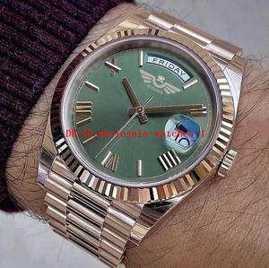 9 Style Mens Sport Watch 228235 Serie oro rosa Vetro zaffiro 41MM Quadrante verde Vetro zaffiro 2813 Orologi da uomo con movimento automatico in acciaio inossidabile