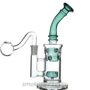 Roxo Hookahs Vidro Bong Cachimbo Percolador Tubulações de Água Reciclador Dab Rigs Acessório com Tigela de 14mm