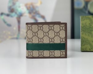 Herren-Designer-Geldbörsen, luxuriöse Ophidia-Geldbörse, klassische Doppelbuchstaben markieren kurze Kartenhalter, hochwertige kleine Clutch-Taschen für Herrenmode mit rot-grünem Gurtband