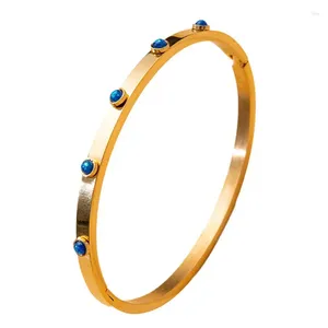 Accessori per bracciale da donna con moschettone in cristallo blu vintage moda in acciaio inossidabile 316L