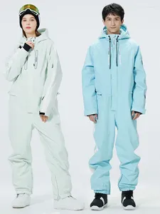 Jaquetas de esqui jaqueta e calça para mulheres homens terno de uma peça inverno à prova de neve snowboard roupas essenciais isolados macacão