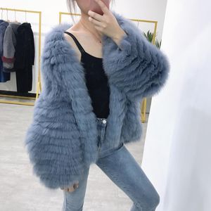 Women's Fur & Faux Fashionable Strips Making Top Quality Luxury Women JacketWomen's Women'sWomen's