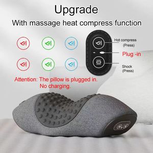 Andra hem Garden Electric Massager Cervical Pillow Compress Vibration Massage Neck Traction Relax Sleeping Memory Foam Spine Support 231101