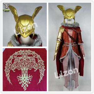 Spiel Elden Ring Malenia Cosplay Kostüm mit Helm Golden Arm Rüstung Master Duellist Komplettset Halloween Karneval Nach Maß Cosplay